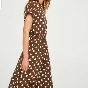 NWOT MANGO DRESS POLKA DOT S MIDI MNG VINTAGE